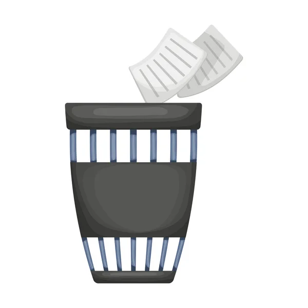 Wastebasket vector icon.Cartoon vector icon 은 흰색 배경 휴지통에 분리되어 있다.. — 스톡 벡터