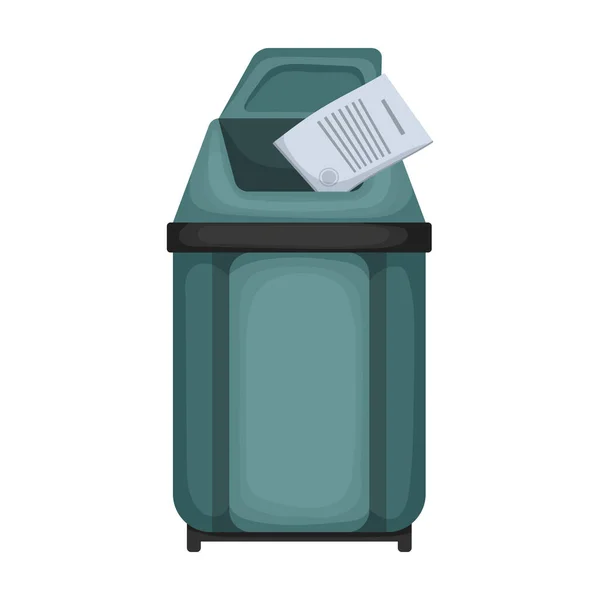 Trashcan vector icon.Cartoon vector icon 은 흰색 배경 trashcan 에서 분리 된다.. — 스톡 벡터