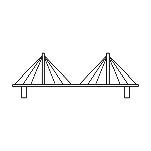 Icona vettoriale ponte. Icona vettoriale contorno isolato su ponte di sfondo bianco . — Vettoriale Stock