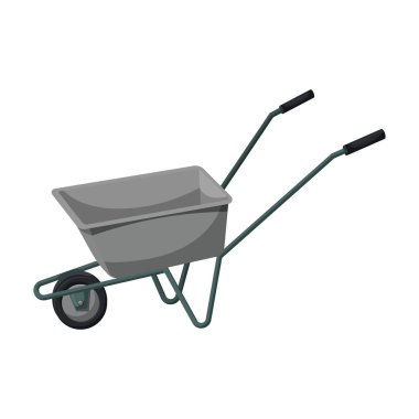 El arabası vektör simgesi. Çizgi film vektör simgesi beyaz arka plan el arabasında izole edildi.