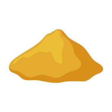 Kum yığını vektör simgesi. Çizgi film vektör simgesi beyaz arkaplan kum yığınında izole edildi.