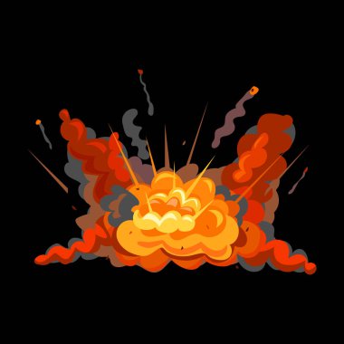 Patlama vektör simgesi. Çizgi film vektörü simgesi beyaz arkaplan patlamasında izole edildi.