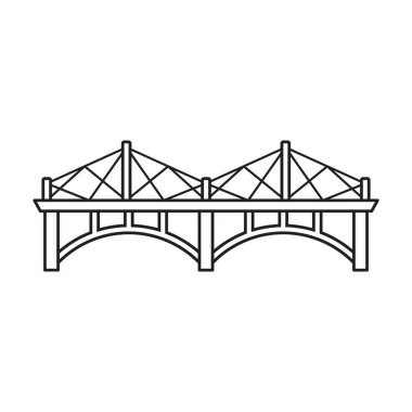 Köprü vektör simgesi. Taslak vektör simgesi beyaz arkaplan köprüsünde izole edildi.