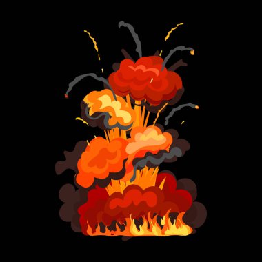 Patlama vektör simgesi. Çizgi film vektörü simgesi beyaz arkaplan patlamasında izole edildi.