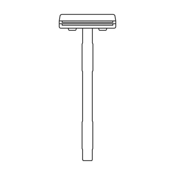 Icona vettoriale del rasoio. Icona vettoriale del contorno isolata sul rasoio bianco dello sfondo  . — Vettoriale Stock