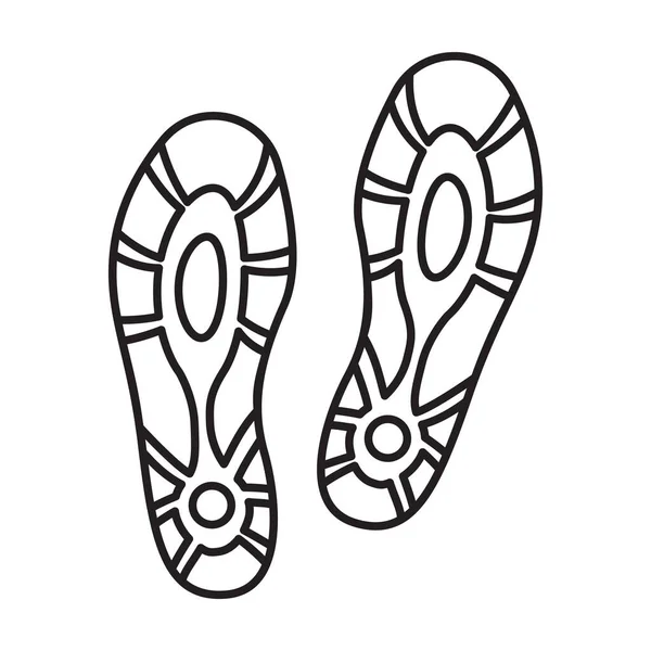 Cetak ikon vektor sepatu .Outline vektor terisolasi pada cetakan latar belakang putih sepatu . - Stok Vektor