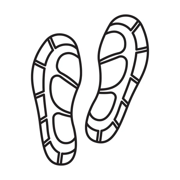 Tryck på sko vektor ikon.Disposition vektor ikon isolerad på vit bakgrund tryck av sko . — Stock vektor