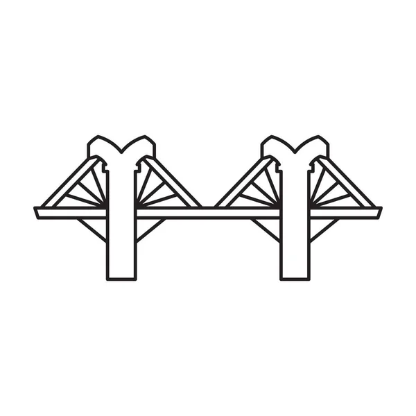 Icona vettoriale ponte. Icona vettoriale contorno isolato su ponte di sfondo bianco . — Vettoriale Stock