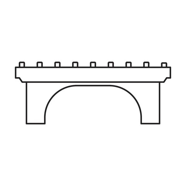 Icona vettoriale ponte. Icona vettoriale contorno isolato su ponte di sfondo bianco . — Vettoriale Stock