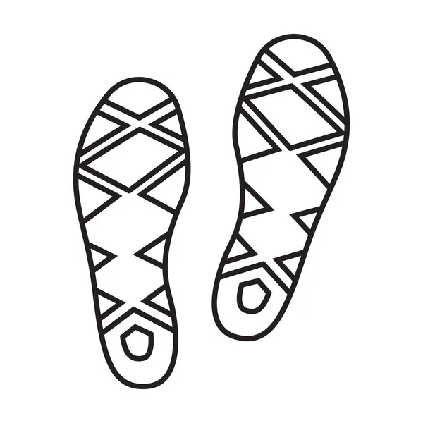 Tryck på sko vektor ikon.Disposition vektor ikon isolerad på vit bakgrund tryck av sko . — Stock vektor