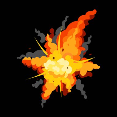 Patlama vektör simgesi. Çizgi film vektörü simgesi beyaz arkaplan patlamasında izole edildi.