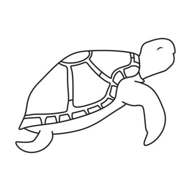 Deniz kaplumbağası vektör simgesi. Beyaz arkaplan deniz kaplumbağası üzerinde izole edilmiş taslak vektör simgesi..