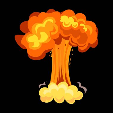 Patlama vektör simgesi. Çizgi film vektörü simgesi beyaz arkaplan patlamasında izole edildi.