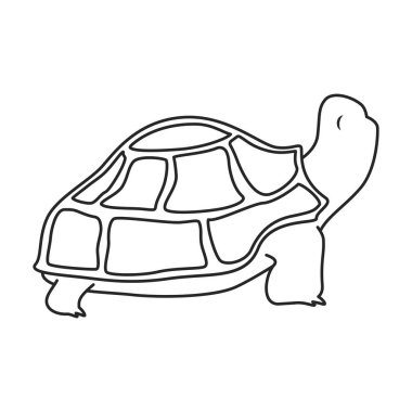 Deniz kaplumbağası vektör simgesi. Beyaz arkaplan deniz kaplumbağası üzerinde izole edilmiş taslak vektör simgesi..