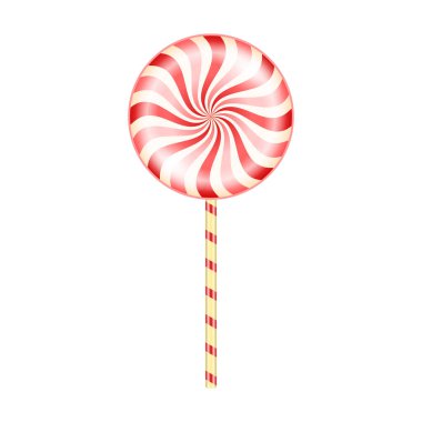 Lolipop vektör simgesi. Beyaz arkaplan lolipopunda izole edilmiş gerçekçi vektör simgesi.