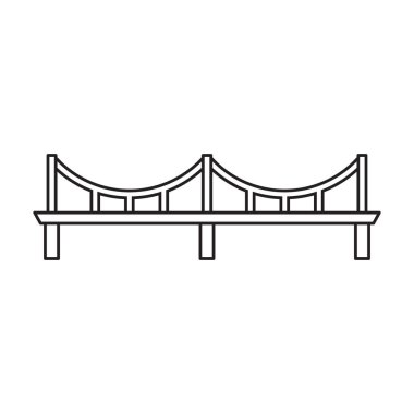 Köprü vektör simgesi. Taslak vektör simgesi beyaz arkaplan köprüsünde izole edildi.