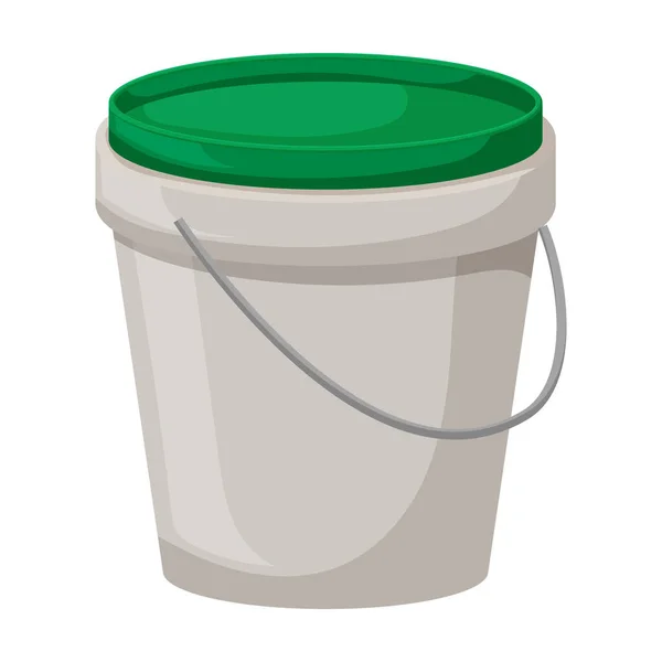 Bucket plastic vector icon.Cartoon vector icon isolated on white background bucket plastic. — Stock Vector