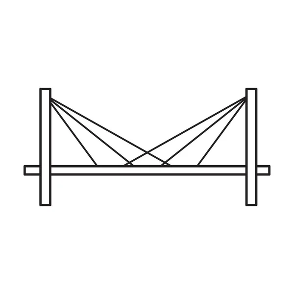 Icona vettoriale ponte. Icona vettoriale contorno isolato su ponte di sfondo bianco . — Vettoriale Stock