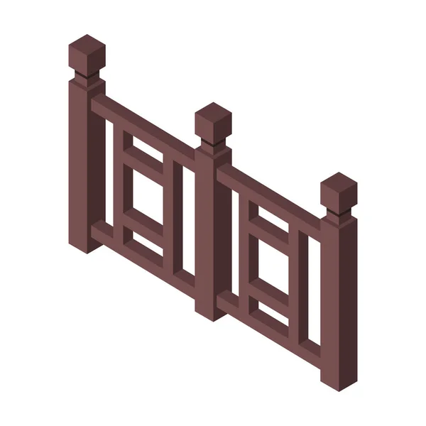 Icône vectorielle de clôture. Icône vectorielle isométrique isolée sur une clôture de fond blanc . — Image vectorielle