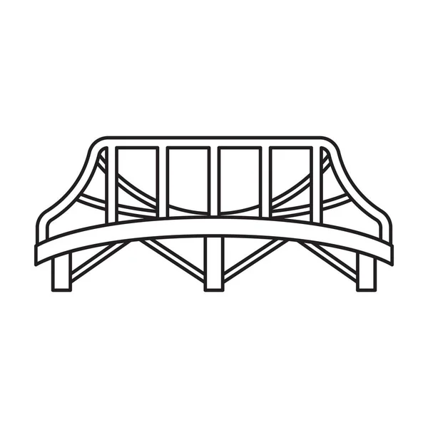 Köprü vektör simgesi. Taslak vektör simgesi beyaz arkaplan köprüsünde izole edildi. — Stok Vektör