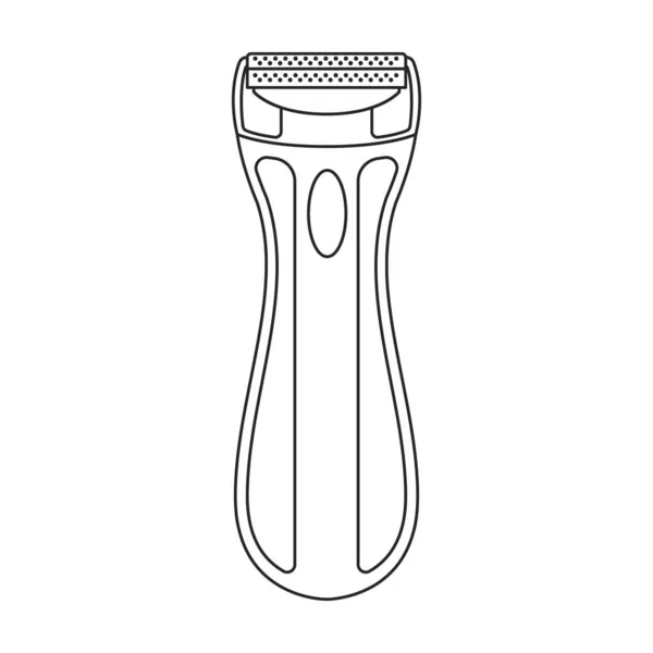 Icono de vector de maquinilla de afeitar. Icono de vector de contorno aislado sobre una navaja de fondo blanco  . — Vector de stock