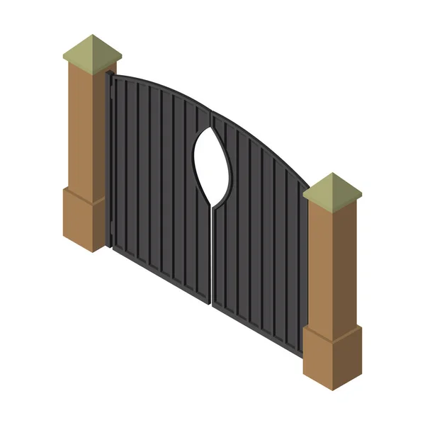 Icône vectorielle de clôture. Icône vectorielle isométrique isolée sur une clôture de fond blanc . — Image vectorielle