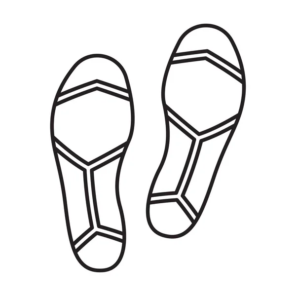 Druck des Schuh-Vektor-Symbol.Umrissvektorsymbol isoliert auf weißem Hintergrund Druck des Schuhs . — Stockvektor
