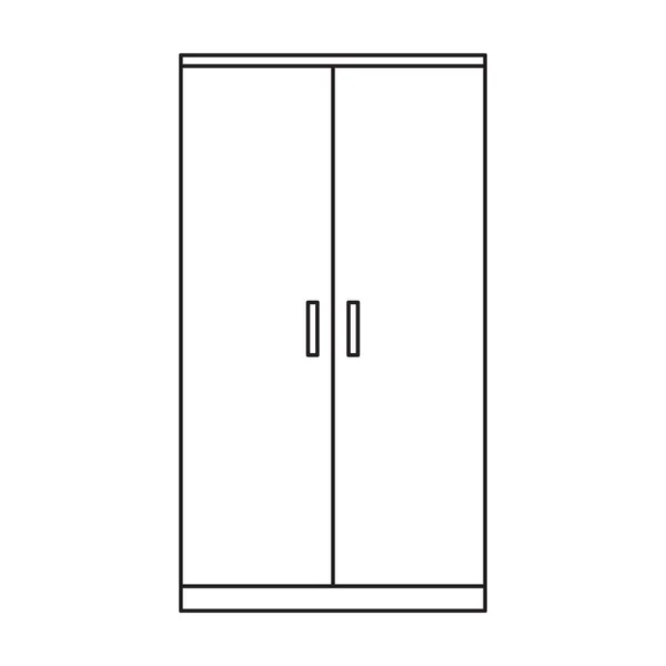 Ícone vetorial Closet icon.Outline vetor isolado no armário de fundo branco  . —  Vetores de Stock