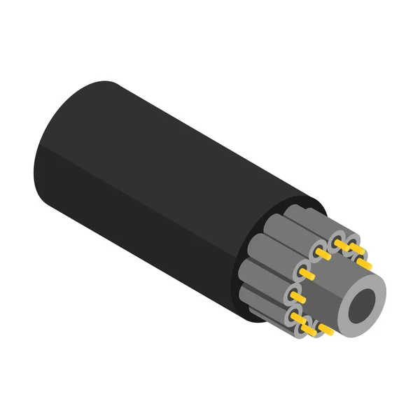 Icône vectorielle de câble fibre. Icône vectorielle isométrique isolée sur un câble de fibre de fond blanc . — Image vectorielle