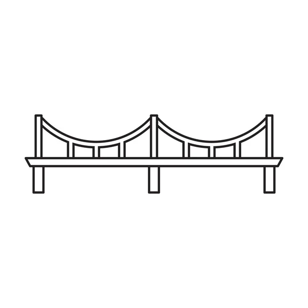 Köprü vektör simgesi. Taslak vektör simgesi beyaz arkaplan köprüsünde izole edildi. — Stok Vektör