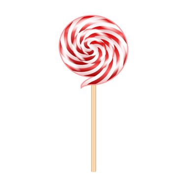 Lolipop vektör simgesi. Beyaz arkaplan lolipopunda izole edilmiş gerçekçi vektör simgesi.