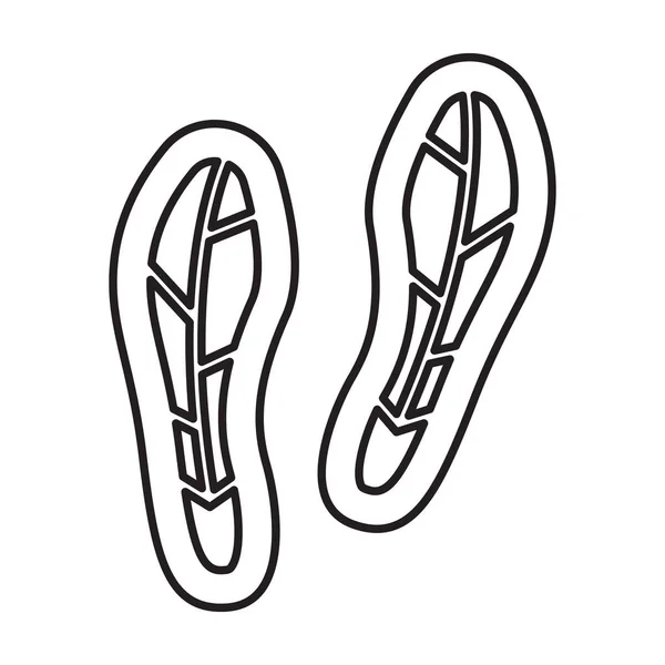 Stampa dell'icona vettoriale della scarpa. Icona vettoriale del contorno isolata su sfondo bianco stampa della scarpa  . — Vettoriale Stock