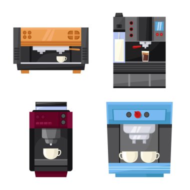 Yapıcı ve makine simgesinin izole edilmiş nesnesi. Yapıcı ve mutfak stok vektör çizimi.