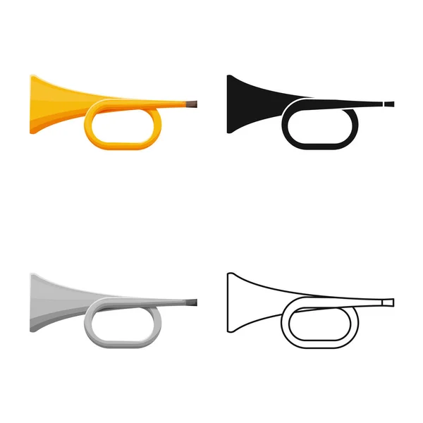 Vektorillustration von Trompete und Musikzeichen. Web-Element des Trompeten-und Orchester-Vektor-Symbols für Aktien. — Stockvektor