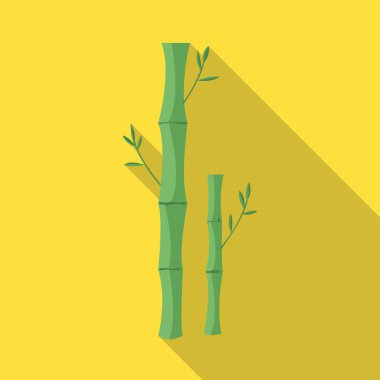 Bambu ve ağaç logosunun vektör çizimi. Bambu seti ve ağ için yeşil stok sembolü.