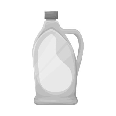 Ayrı bir şişe ve plastik sembol. Ağ için şişe ve konteynır sembolü web ögesi.