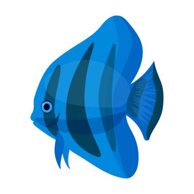 Tropikal balık vektör simgesi. Çizgi film vektör simgesi beyaz arka planda izole edilmiş tropikal balıklar.