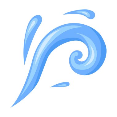 Su sıçrama vektör simgesi. Çizgi film vektör simgesi beyaz arkaplan su sıçramasında izole edildi.