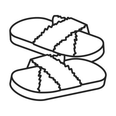 Ev terliği vektör simgesi. Beyaz arka plan ev terliğinde izole edilmiş ana vektör simgesi..