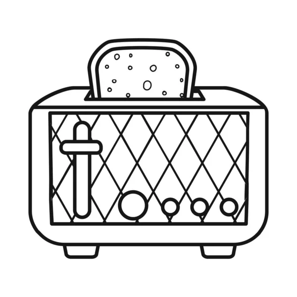 Isolated object of toaster and bread symbol. Web element of toaster and oven stock symbol for web. — Stock Vector