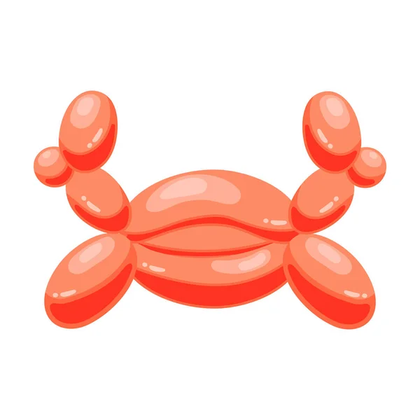 Balloon crab vector icon.Cartoon vector icon terisolasi pada white background balloon crab. - Stok Vektor