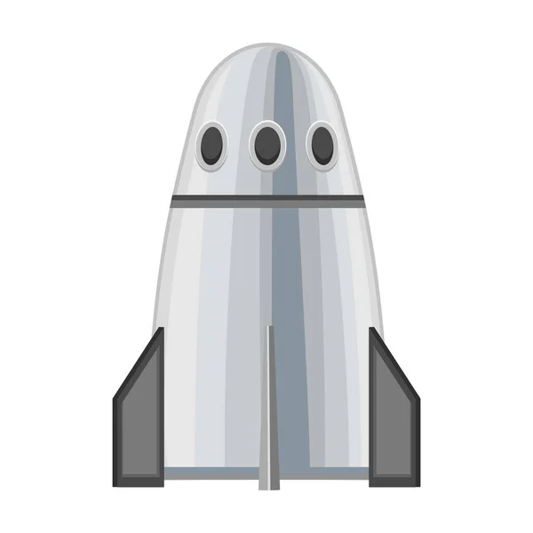 Icône vectorielle fusée spatiale.Icône vectorielle de bande dessinée isolée sur fond blanc fusée spatiale . — Image vectorielle