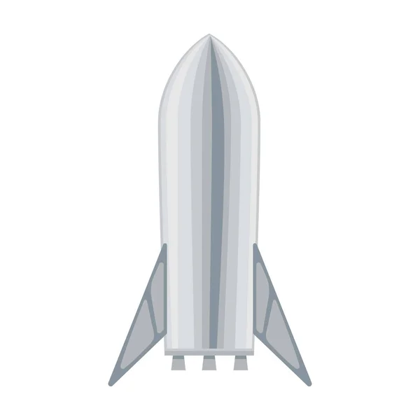 Space rocket vector icon.Cartoon vector icon isolated on white background space rocket. — Stock Vector