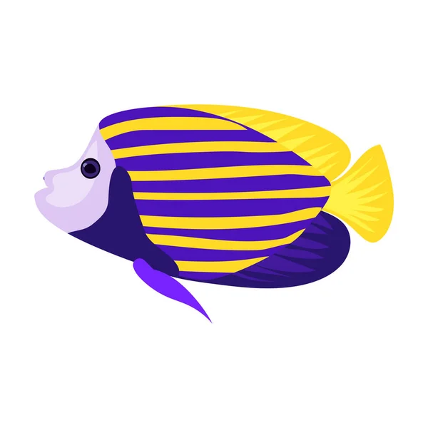 Ikona wektora tropikalnej ryby.Ikona wektora kreskówki izolowana na białym tle tropikalnych ryb. — Wektor stockowy