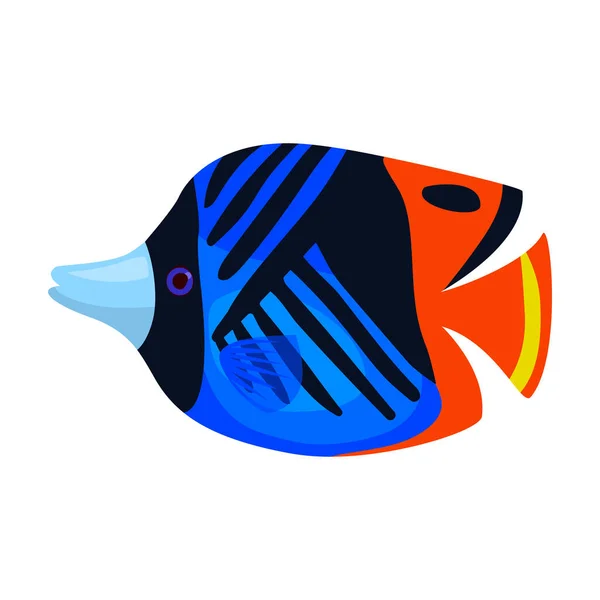 Icona vettoriale dei pesci tropicali. Icona vettoriale dei cartoni animati isolata su sfondo bianco pesci tropicali . — Vettoriale Stock