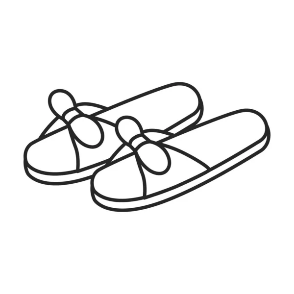 Casa pantofola vettoriale icon.Outline icona vettoriale isolato su sfondo bianco casa pantofola . — Vettoriale Stock