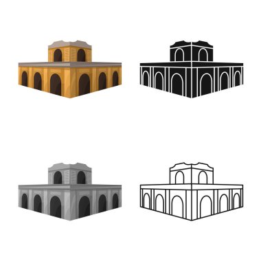 Vietnam sembolü ve inşaat için izole edilmiş bir nesne. Bina ve mimari hisse senedi temsili seti.