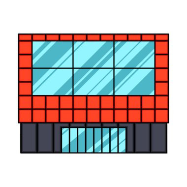 Mağaza ve pencere işaretinin vektör illüstrasyonu. Depo ve ofis hisse senedi temsili seti.