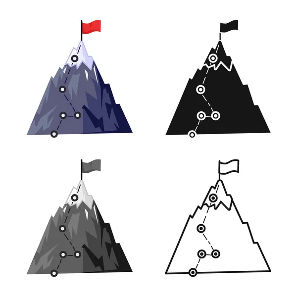 山顶和山地图标的矢量设计.峰值和标记种群矢量说明的Web元素. — 图库矢量图片