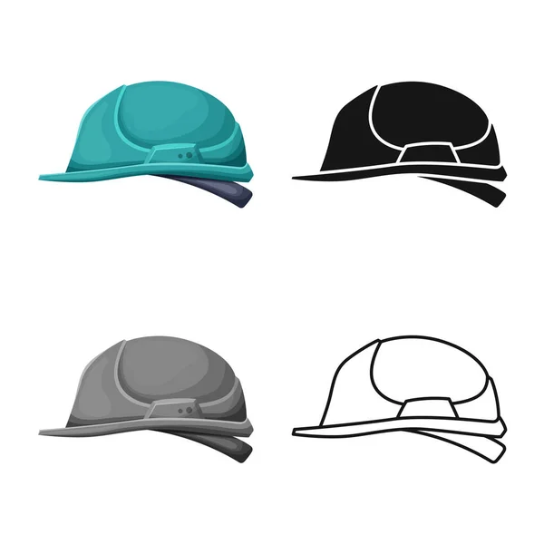 头盔和帽子图标的分离对象。头盔和硬帽袜矢量图形的Web元素. — 图库矢量图片
